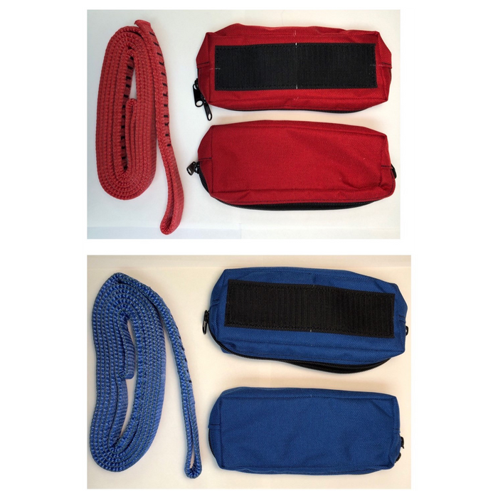 Red & Blue Horizontal Bridle Bag and Webbing