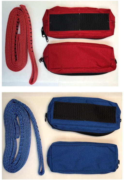 Red & Blue Horizontal Bridle Bag and Webbing